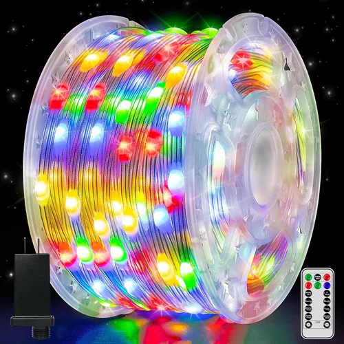 Miniatura 9 de Luces de Navidad para exteriores, 800 LED de 262 pies, luces de hadas multicolor IP67 impermeables, tira de luces enchufables con control remoto, 8