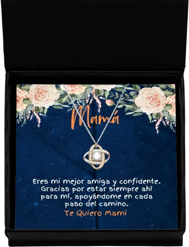 Collar para mamá | Eres mi mejor amiga y confidente en cada paso del camino - Regalo para madres nudas de amor de color oro, Zinc chapado en plata.
