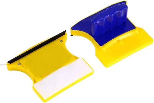 Miniatura 6 de Herramienta magnética para limpiar ventanas de doble cara, limpiador de vidrio con 2 algodón de limpieza extra, kit de limpiacristales para el hogar