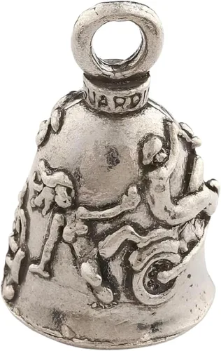 Miniatura 16 de Guardian Bell Campana de buena suerte con llavero y bolsa de regalo de terciopelo negro Campana de motocicleta Peltre sin plomo Hecho en Never