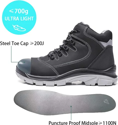 Miniatura 3 de DRKA Botas de trabajo con punta de acero para hombre resistentes al agua