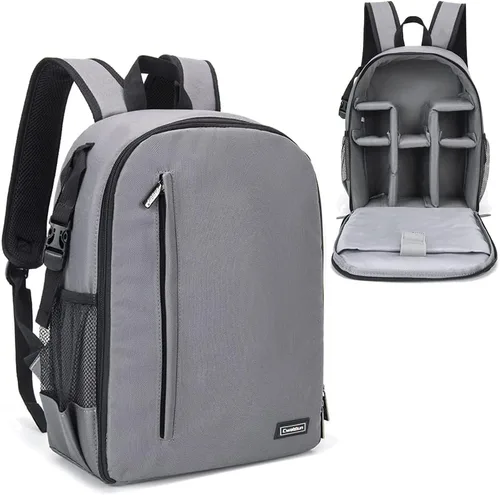 Miniatura 17 de Cwatcun Mochila para Cámara Impermeable Bolsa para Cámara, Bolsa Multifuncional de Fotografía de Viaje Estuche para Cámara con Compartimento