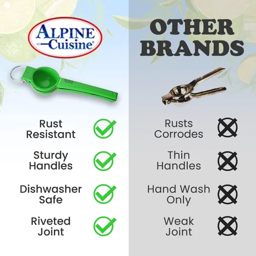 Miniatura 6 de Alpine Cuisine Exprimidor de lima con gancho – Exprimidor manual de cítricos de aluminio, exprimidor manual de cítricos, prensa de naranja y limón