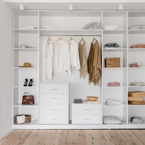 Miniatura 2 de BOLUO Cajones de Almacenamiento Apilables Organizadores de Armario y Contenedores de Almacenamiento de Tela Blanca Cómoda de 2 Cajones para Blanco