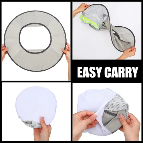 Miniatura 5 de SATINIOR 8 unidades de sombrero duro de ala completa para el sol, protección solar, protección para el cuello, polaina para el cuello, bufanda Gris