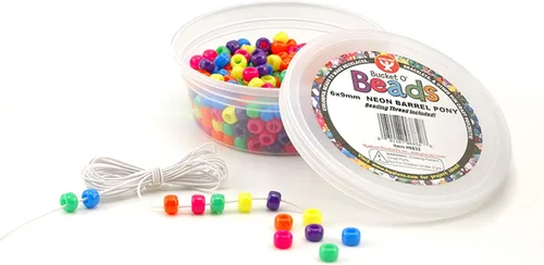 Miniatura 8 de Hygloss Productos Cubo O'Beads Class Economy 1000 poni de barril, 0.236x0.354 in, 1,000 piezas, Multi