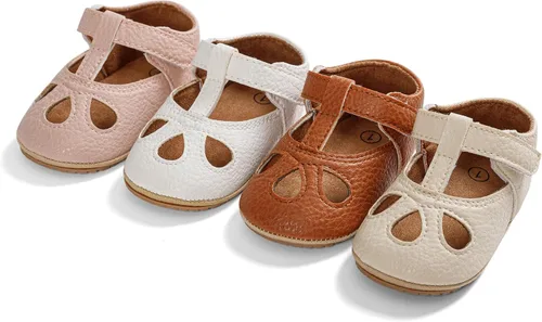 Miniatura 70 de RVROVIC Mocasines de princesa para bebé, zapatos brillantes de Mary Jane, zapatos de cuna de suela suave y ligera de primera calidad, zapatos