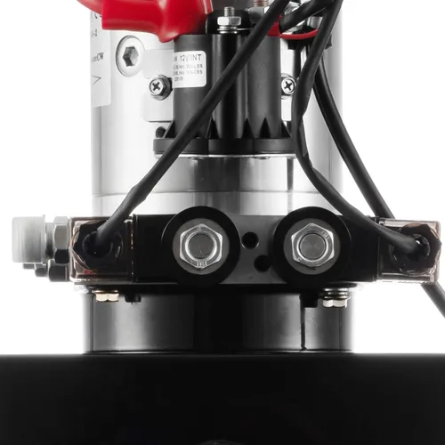 Miniatura 7 de TOPDEEP Unidad de potencia hidráulica Remolque de descarga de doble efecto de 8 cuartos de galón Bomba hidráulica DC 12V, bomba hidráulica Depósito