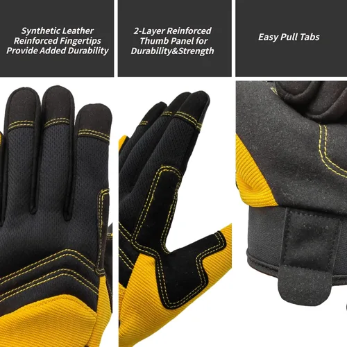 Miniatura 4 de Guantes de trabajo de seguridad para hombres y mujeres, guantes de trabajo utilitarios, guantes de mecánico, guantes de trabajo de patio, ajuste