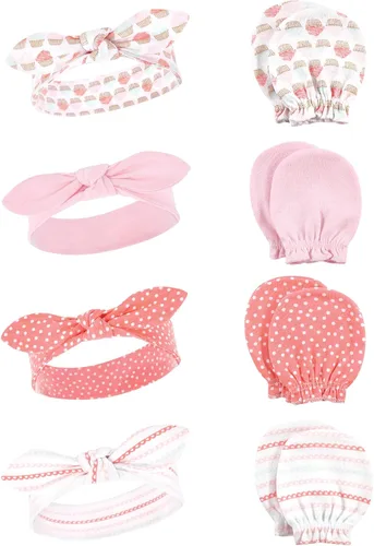 Miniatura 19 de Hudson Baby Conjunto de diadema de algodón y manoplas para rascar para bebé