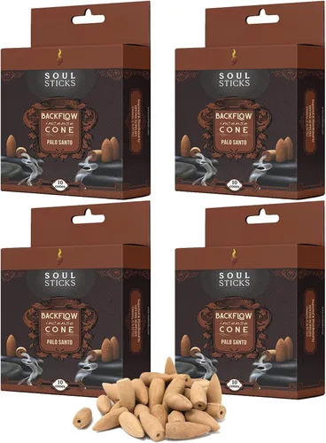 Miniatura 17 de Soul Sticks Conos de incienso de reflujo – 40 conos orgánicos hechos a mano para quemador de cascada Paquete de 4 aromas aromáticos de larga Go