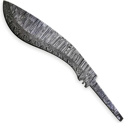 Miniatura 4 de Cuchillo de caza de hoja en blanco de acero de Damasco forjado a mano personalizado Kukri Bowie Blade Damasco Billet Camping, supervivencia