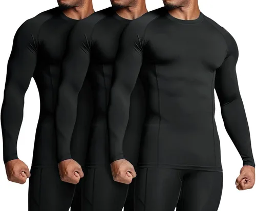 Miniatura 2 de ATHLIO - Paquete de 1 o 3 camisetas de compresión de manga larga con protección FPU 50 para hombre camiseta de protección para deportes acuáticos
