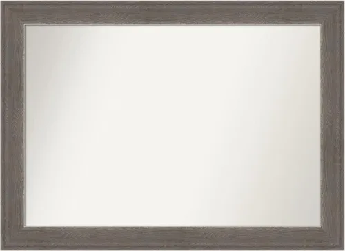 Miniatura 528 de Amanti Art Espejo de pared personalizado no biselado (24.5 x 24.5 pulgadas), marco gris marrón alta, varios tamaños personalizados, espejo de baño