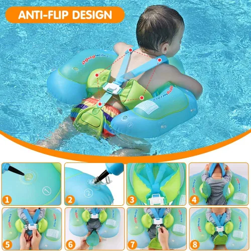 Miniatura 5 de Baby Swimming Float Kids Inflatable Swim Ring with Safety Support Bottom Swimming Pool Accessories for 3-36 Months