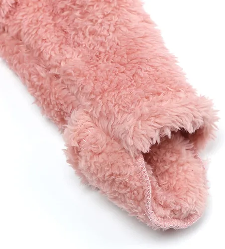 Miniatura 4 de TAOHONG Enterizo para recién nacidos, trajes de nieve con orejas de oso para bebé, forro polar con cremallera, overol cálido para exteriores