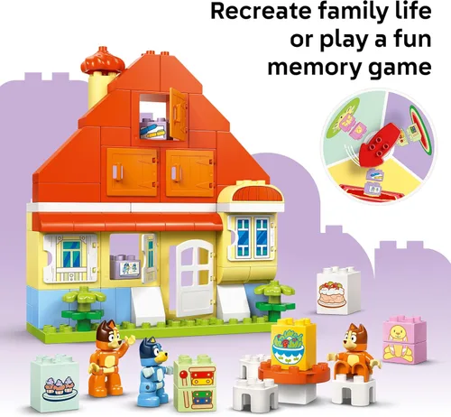 Miniatura 5 de LEGO DUPLO Bluey: Casa Familiar de Bluey con Juego de Memoria - Juguete para Niños Pequeños de 3+ Años - Set de Juego de Memoria Incluye Figura