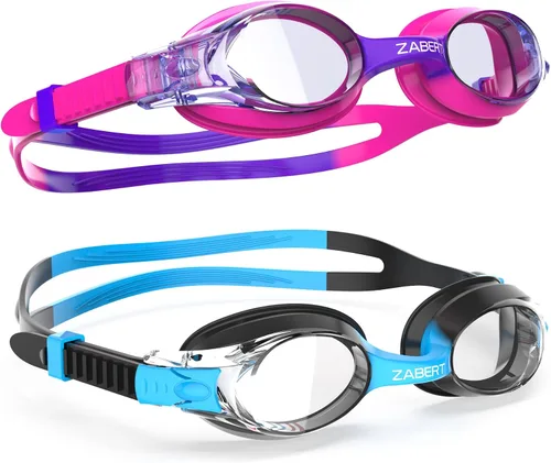 K20 - Gafas de natación para niños y niñas de 3 a 14 años de edad, antivaho 100% protección UV con bolsa de viaje