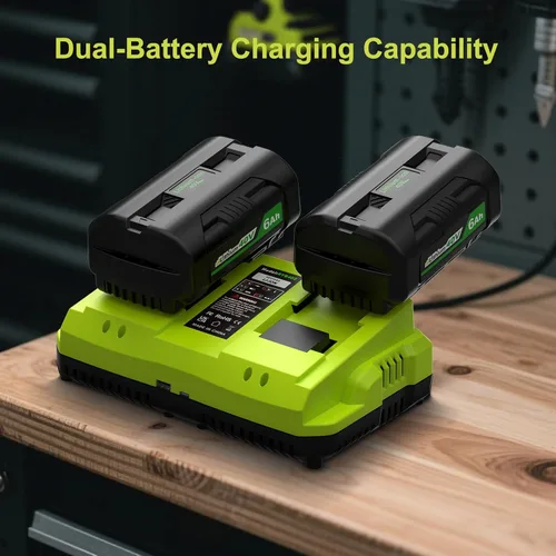 Miniatura 6 de Repuesto para cargador de batería Ryobi de 40 V, estación de carga rápida OP402 de doble puerto con USB y tipo C - Compatible con baterías OP4026