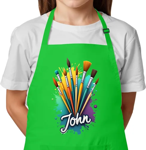 Miniatura 11 de Delantal para niños con nombre personalizado, ideal para pintar y manualidades, regalo de Navidad unisex para niños y niñas, relleno perfecto