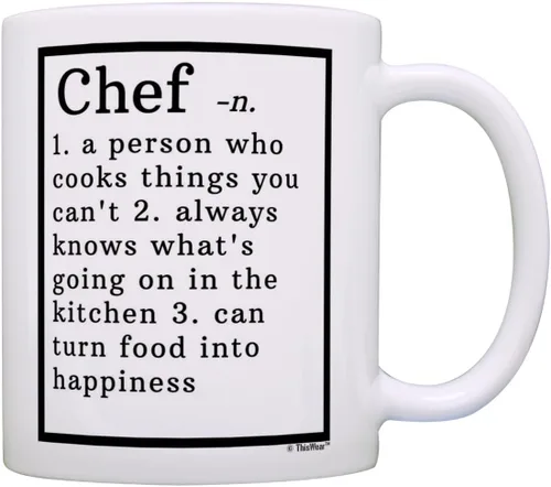 Regalos de chef definición de chef regalos para chefs regalo de escuela culinaria 11oz taza de café taza de té blanca