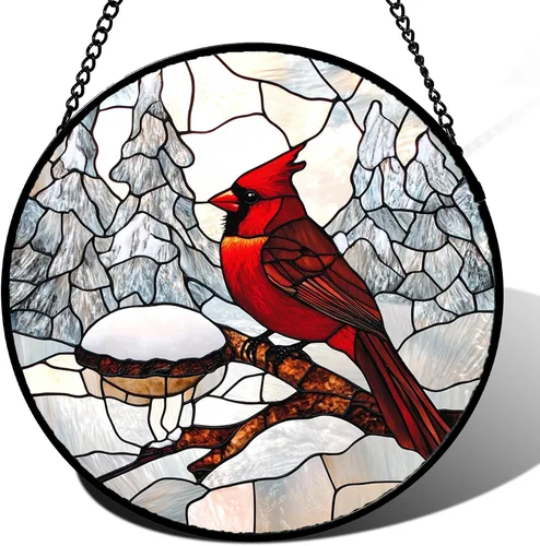 Miniatura 16 de Colgante de vitrales para colgar en la ventana, de cuervo negro, alas grandes para puertas, jardín, patio, pájaros, atrapasoles, decoración