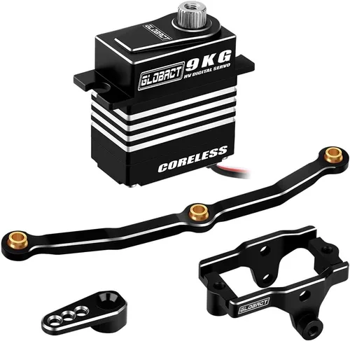 GLOBACT para TRX4M Servo 19.8 lbs de alto par Servo Digital Servo Motor sin núcleo Servo HV 4.8V-8.4V con Servo Mount y brazo y enlace de dirección