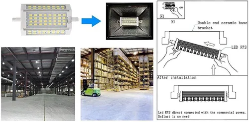 Miniatura 6 de Bombilla LED R7S J118 T3 de 30 W, luz diurna blanca, base R7S de 4.646 in, equivalente a 300 W, reemplazo LED de doble extremo para bombilla
