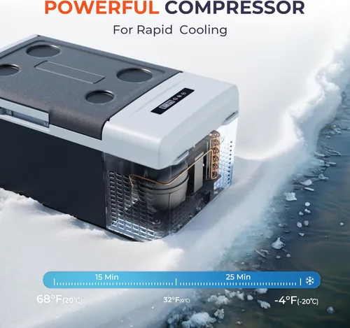 Miniatura 2 de EKOJUCE 12 Volt Refrigerator Portable Fridge - 16 Quart(15L) Electric Cooler Compressor fridge -4℉-68℉, 12/24V DC & 100-240V AC Car Refrigerator for
