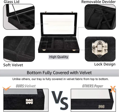 Miniatura 3 de VIEFIN Organizador de joyas organizador de aretes soporte para pulsera estuche de joyería de viaje organizador de collares platos apilables