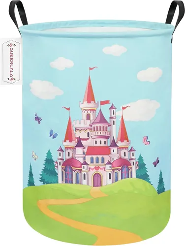 Miniatura 33 de Cesta de almacenamiento grande de QUEENLALA, plegable y redonda, cesta de almacenamiento, cesta de la colada/cuarto de baño/decoración del Juguetes