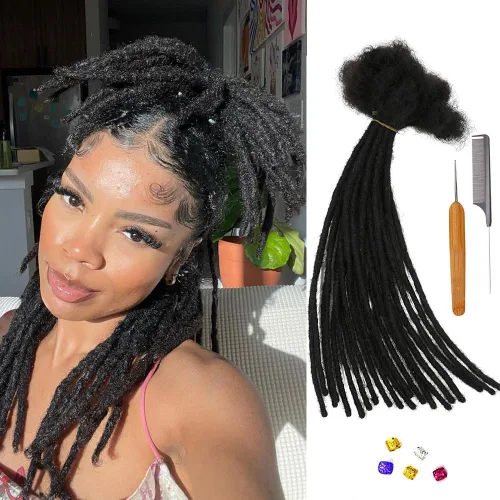 Miniatura 24 de 0.2 in y 0.2 in de ancho, 4-14 pulgadas de 10, 30, 60, 100 hebras de extensiones de cabello humano 100% real para hombres/mujeres/niños, paquetes