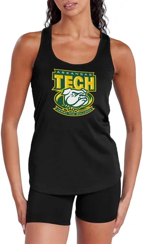 Miniatura 457 de Camiseta deportiva sin mangas oficial de NCAA Collegiate para mujer, con espalda cruzada, colección con logotipo primario
