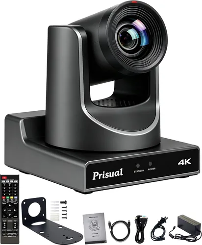 Cámara PTZ Ultra 4K PRO NDI Prisual Gen 5, SDI HDMI USB IP con zoom óptico 20x 1/1.8" UHD CMOS 8.42MP, cámara PTZ 4K 60fps con seguimiento