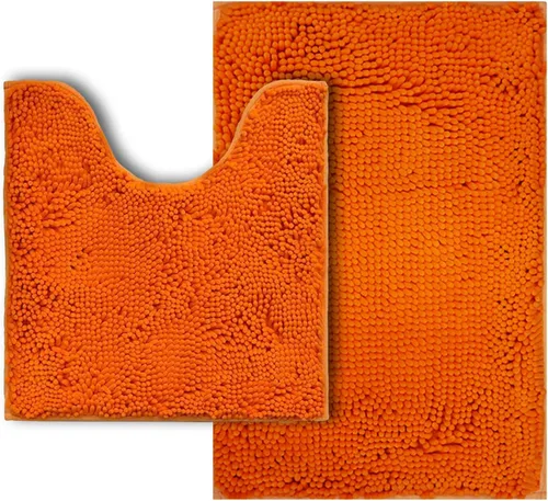 Miniatura 55 de Juego de alfombras de baño de 2 piezas, súper absorbente suave, gruesa, lavable en lavadora, alfombra de baño de chenilla antideslizante, alfombra
