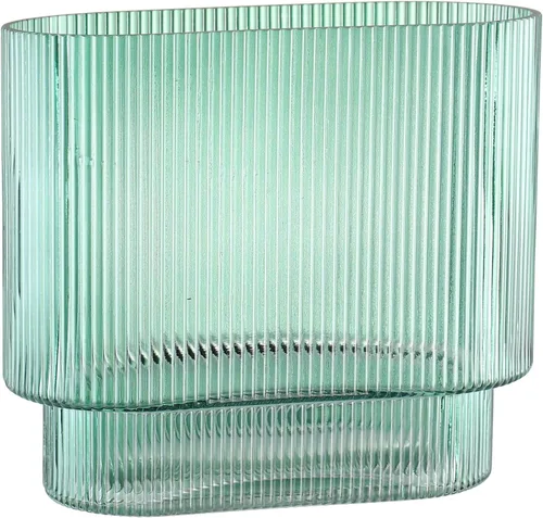 Miniatura 29 de Jarrón redondo de cristal, floreros para ramo, jarrones de vidrio acanalado para flores, pequeño jarrón transparente para sala de estar, oficina