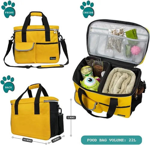 Miniatura 2 de PetAmi Bolsa de viaje para perros, organizador de bolsas de viaje para mascotas, bolsa de viaje de comida para perros con contenedor de comida