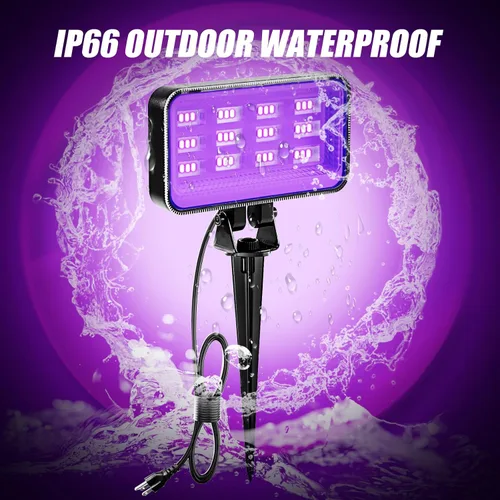 Miniatura 5 de Foco de luz negra de 30 W para exteriores, LED de alta potencia, luces negras para exteriores, IP66, impermeable, luz negra, 395 nm, luces