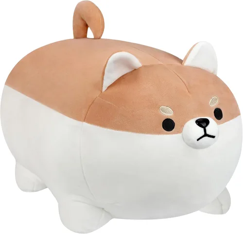 Miniatura 9 de AFAN Shiba Inu - Almohadas de peluche Kawaii de peluche para perro Corgi, lindos y suaves, regalos (negro, 11.8 pulgadas)