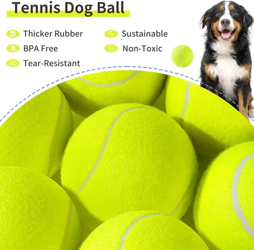 Miniatura 2 de susu & wuwu Pelota de tenis grande para perros, pelota de tenis grande de 4 pulgadas para perro, juguete de juego al aire libre para perros