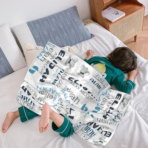 Miniatura 4 de Mantas de bebé personalizadas para niñas y niños con nombre, mantas personalizadas para niños, artículos de bebé personalizados, regalos Elefante