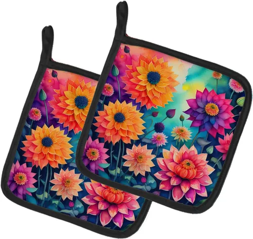 Miniatura 69 de Caroline's Treasures Juego de soportes para ollas de cocina coloridos de Asters, resistentes al calor, almohadillas calientes para cocinar, hornear