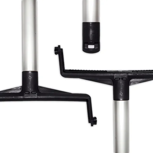 Miniatura 3 de SPARTA - Recogedor vertical con mango de aluminio, borde dentado para peinar escobas, bloqueo de yugo seguro con orificio para colgar de fácil Negro
