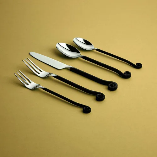 Miniatura 14 de Gourmet Settings - Juego de 4 tenedores de cóctel - Colección Treble Clef - Cubiertos de acero inoxidable pulido/mate