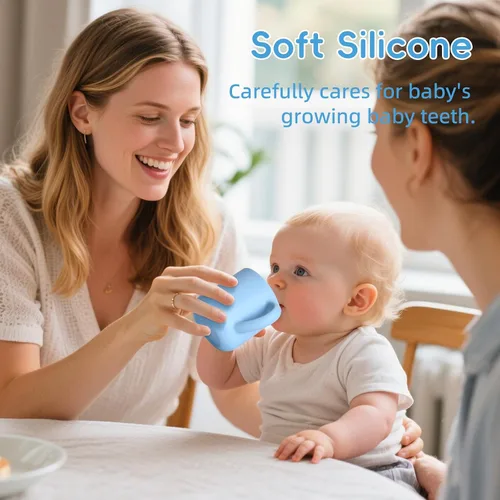 Miniatura 6 de Vasos de silicona para bebés, vaso con popote de silicona inastillable, vasos para niños pequeños de 1 a 3 años, taza abierta para bebé, 6 meses
