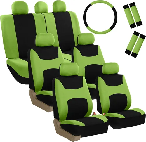 Miniatura 17 de FH Group Light & Breezy - Fundas de tela para asiento de auto, juego de tres filas para 7 asientos - Compatible con bolsa de aire y asiento dividido