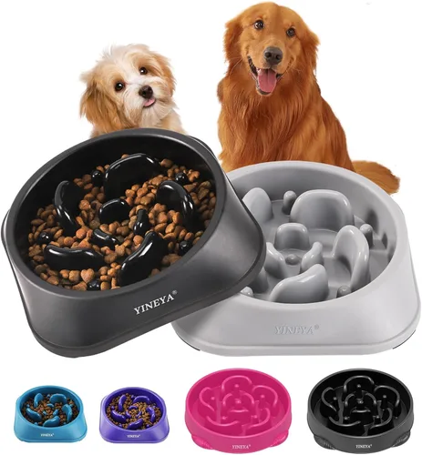 Miniatura 23 de YINEYA Cuencos de Alimentación Lenta para Perros, Suministros para Mascotas Que Ralentizan la Alimentación, Cuencos para Comida de Mascotas, H - azul