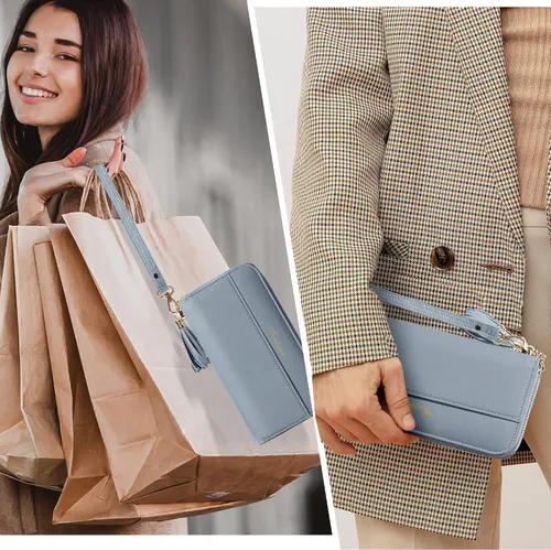 Miniatura 2 de Travelambo Cartera con fleco para mujer, con correa de muñeca, talla única