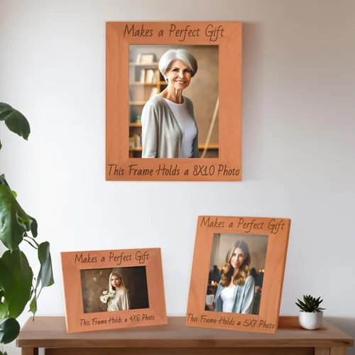 Miniatura 6 de Gifts For All By Rachel Olevia Five Generations One Family Many Hearts - Marco de fotos de madera natural grabado de 4 x 6 pulgadas, diseño