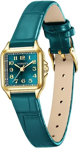 Miniatura 3 de Reloj cuadrado delicado para mujeres con números arábigos fáciles de leer, relojes de vestir para damas